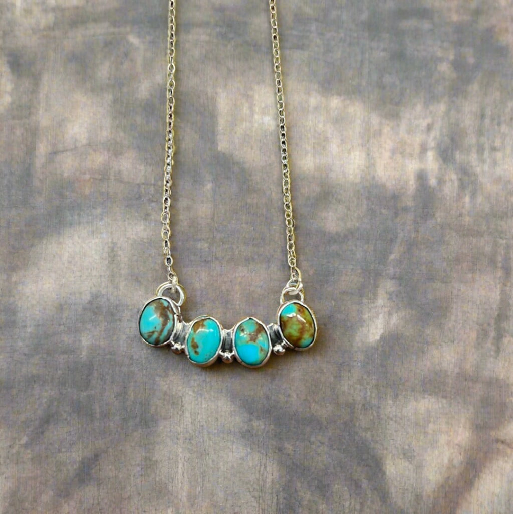 Multistone Turquoise Bar Necklace