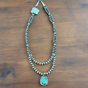 Layered OxiBead Necklace with Pendant